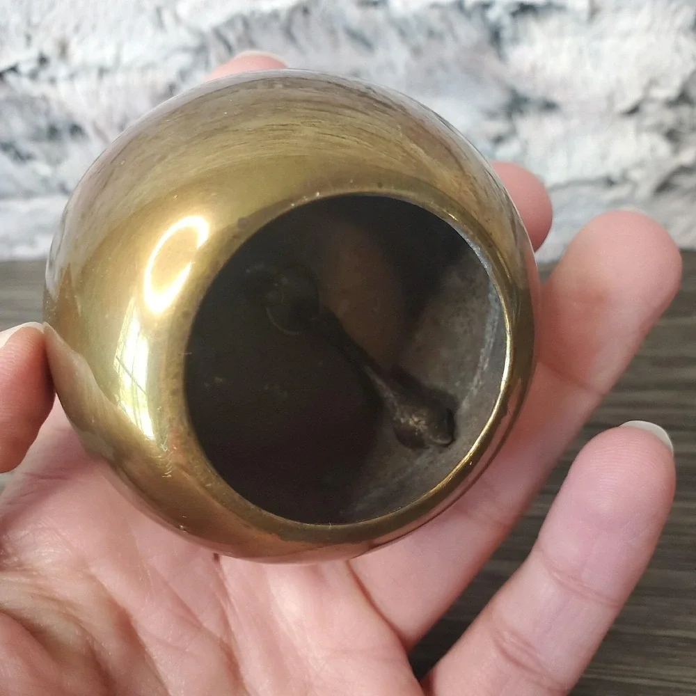 Brass Natural Patina Apple Bell Teacher Gift Present‎ Desk Decoration NICE RING